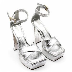 Good American Womens Ankle Strap Open Toe Platform Sandals